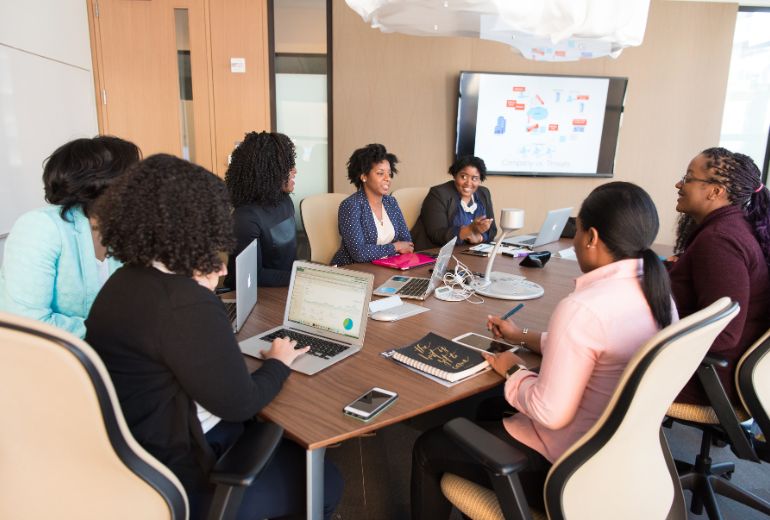 black african men in conference meeting