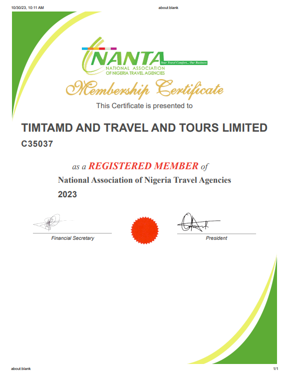 TimTamd Nanta Membership Certificate